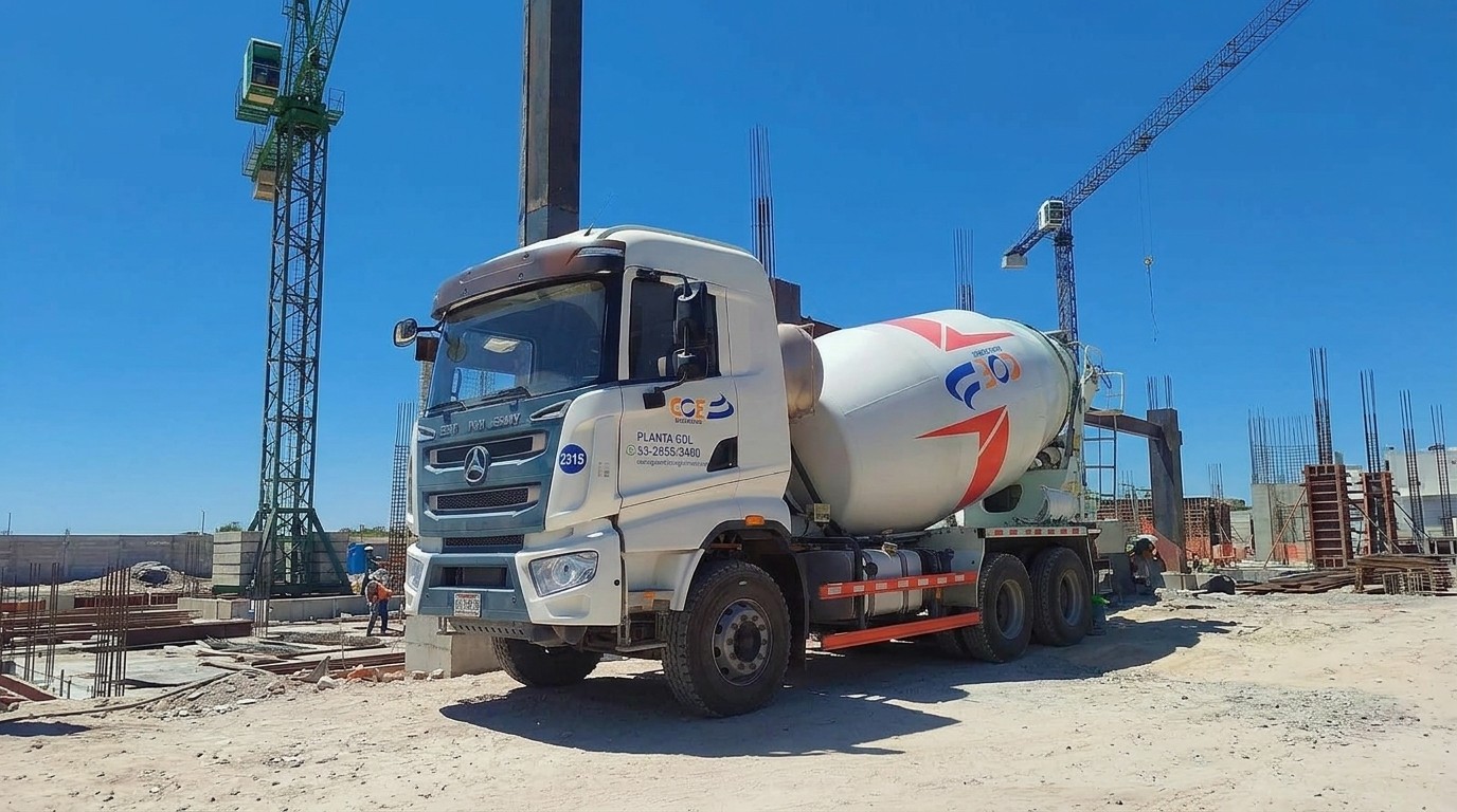Olla revolvedora COE en una obra en construcción